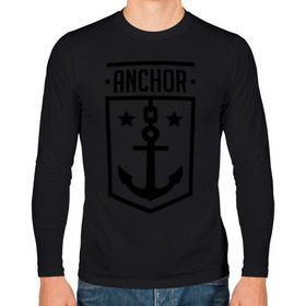 Мужской лонгслив хлопок с принтом Anchor Shield , 100% хлопок |  | anchor shield | анкор | море | морская тема | моряк | якорь | яхтклуб