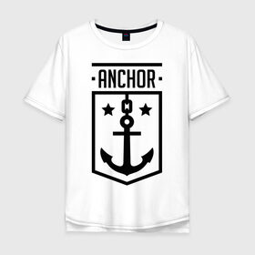 Мужская футболка хлопок Oversize с принтом Anchor Shield , 100% хлопок | свободный крой, круглый ворот, “спинка” длиннее передней части | anchor shield | анкор | море | морская тема | моряк | якорь | яхтклуб