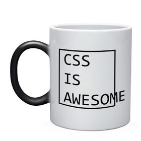 Кружка хамелеон с принтом CSS is awesome , керамика | меняет цвет при нагревании, емкость 330 мл | css is awesome | css является удивительным | прикольные надписи