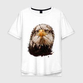 Мужская футболка хлопок Oversize с принтом Орел , 100% хлопок | свободный крой, круглый ворот, “спинка” длиннее передней части | голова | голова орла | кавказ | кавказец | орёл | птица | птичка