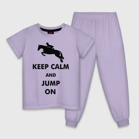 Детская пижама хлопок с принтом Keep Calm - конный спорт - лошади , 100% хлопок |  брюки и футболка прямого кроя, без карманов, на брюках мягкая резинка на поясе и по низу штанин
 | Тематика изображения на принте: keep calm | конный | лошади