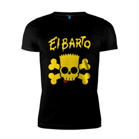 Мужская футболка премиум с принтом El Barto , 92% хлопок, 8% лайкра | приталенный силуэт, круглый вырез ворота, длина до линии бедра, короткий рукав | кости | мексика симпсон | прикольная картинка | череп