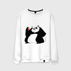 Мужской свитшот хлопок с принтом Жирная панда , 100% хлопок |  | Тематика изображения на принте: панда