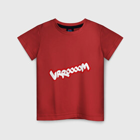 Детская футболка хлопок с принтом Wrroooom (звук из комиксов) , 100% хлопок | круглый вырез горловины, полуприлегающий силуэт, длина до линии бедер | Тематика изображения на принте: 