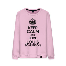 Мужской свитшот хлопок с принтом Keep calm and love Louis Tomlinson , 100% хлопок |  | 1d | keep calm | louis tomlinson | music | one direction | луи томлинсон