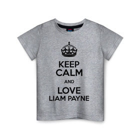 Детская футболка хлопок с принтом Keep calm and love Liam Payne , 100% хлопок | круглый вырез горловины, полуприлегающий силуэт, длина до линии бедер | Тематика изображения на принте: 1d | keep calm | liam payne | music | one direction | лиам пейн