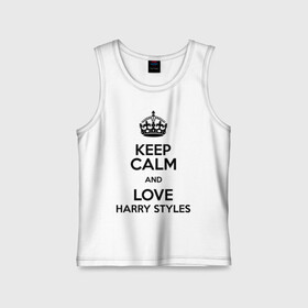 Детская майка хлопок с принтом Keep calm and love Harry Styles ,  |  | 1d | harry styles | keep calm | music | one direction | гарри стайлс