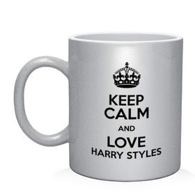 Кружка с принтом Keep calm and love Harry Styles , керамика | объем — 330 мл, диаметр — 80 мм. Принт наносится на бока кружки, можно сделать два разных изображения | 1d | harry styles | keep calm | music | one direction | гарри стайлс