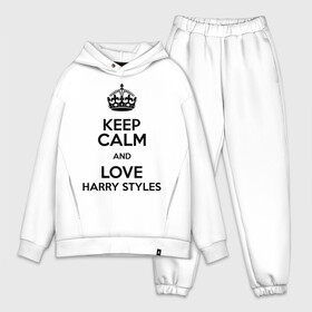 Мужской костюм хлопок OVERSIZE с принтом Keep calm and love Harry Styles ,  |  | 1d | harry styles | keep calm | music | one direction | гарри стайлс