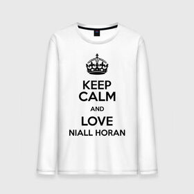 Мужской лонгслив хлопок с принтом Keep calm and love Niall Horan , 100% хлопок |  | Тематика изображения на принте: 1d | keep calm | music | niall horan | one direction | найл хоран