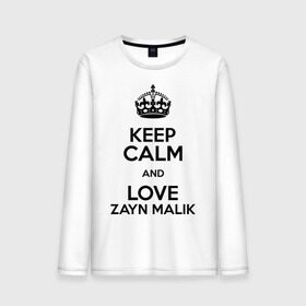 Мужской лонгслив хлопок с принтом Keep calm and love Zayn Malik , 100% хлопок |  | 1d | keep calm | music | one direction | zayn malik | зейн малик