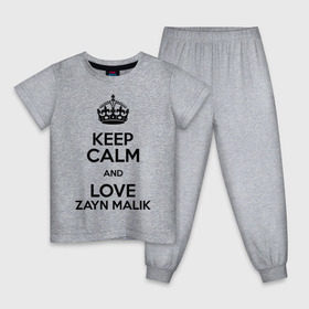 Детская пижама хлопок с принтом Keep calm and love Zayn Malik , 100% хлопок |  брюки и футболка прямого кроя, без карманов, на брюках мягкая резинка на поясе и по низу штанин
 | 1d | keep calm | music | one direction | zayn malik | зейн малик