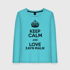 Женский лонгслив хлопок с принтом Keep calm and love Zayn Malik , 100% хлопок |  | 1d | keep calm | music | one direction | zayn malik | зейн малик