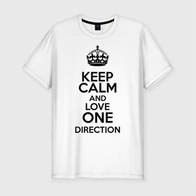 Мужская футболка премиум с принтом Keep calm and love One Direction , 92% хлопок, 8% лайкра | приталенный силуэт, круглый вырез ворота, длина до линии бедра, короткий рукав | Тематика изображения на принте: 1d | keep calm | love one direction | music | one direction