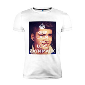 Мужская футболка премиум с принтом Keep calm and love Zayn Malik , 92% хлопок, 8% лайкра | приталенный силуэт, круглый вырез ворота, длина до линии бедра, короткий рукав | Тематика изображения на принте: 1d | keep calm | music | one direction | zayn malik | зейн малик
