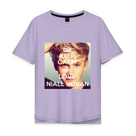 Мужская футболка хлопок Oversize с принтом Keep calm and love Niall Horan , 100% хлопок | свободный крой, круглый ворот, “спинка” длиннее передней части | 1d | keep calm | music | niall horan | one direction | найл хоран