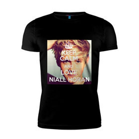 Мужская футболка премиум с принтом Keep calm and love Niall Horan , 92% хлопок, 8% лайкра | приталенный силуэт, круглый вырез ворота, длина до линии бедра, короткий рукав | 1d | keep calm | music | niall horan | one direction | найл хоран