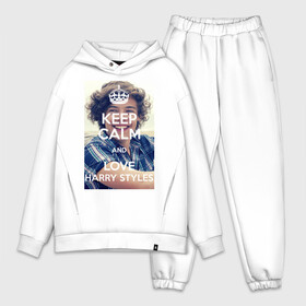 Мужской костюм хлопок OVERSIZE с принтом Keep calm and love Harry Styles ,  |  | Тематика изображения на принте: 1d | harry styles | keep calm | music | one direction | гарри стайлс