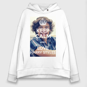 Женское худи Oversize хлопок с принтом Keep calm and love Harry Styles , френч-терри — 70% хлопок, 30% полиэстер. Мягкий теплый начес внутри —100% хлопок | боковые карманы, эластичные манжеты и нижняя кромка, капюшон на магнитной кнопке | 1d | harry styles | keep calm | music | one direction | гарри стайлс