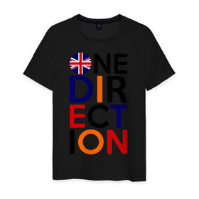 Мужская футболка хлопок с принтом One direction , 100% хлопок | прямой крой, круглый вырез горловины, длина до линии бедер, слегка спущенное плечо. | 1d | british flag | i love one direction | keep calm | music | one direction | британский флаг