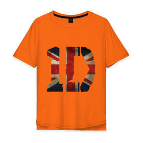 Мужская футболка хлопок Oversize с принтом 1D British flag , 100% хлопок | свободный крой, круглый ворот, “спинка” длиннее передней части | 1d | british flag | flag | keep calm | music | one direction | британский флаг | флаг