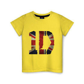 Детская футболка хлопок с принтом 1D British flag , 100% хлопок | круглый вырез горловины, полуприлегающий силуэт, длина до линии бедер | Тематика изображения на принте: 1d | british flag | flag | keep calm | music | one direction | британский флаг | флаг