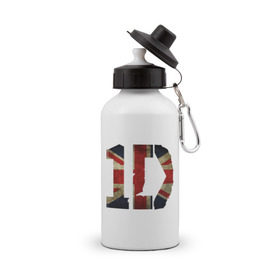 Бутылка спортивная с принтом 1D British flag , металл | емкость — 500 мл, в комплекте две пластиковые крышки и карабин для крепления | 1d | british flag | flag | keep calm | music | one direction | британский флаг | флаг