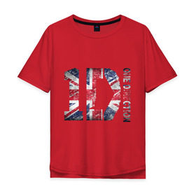 Мужская футболка хлопок Oversize с принтом 1D , 100% хлопок | свободный крой, круглый ворот, “спинка” длиннее передней части | Тематика изображения на принте: 1d | british flag | flag | keep calm | music | one direction | британский флаг | флаг