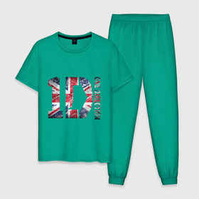Мужская пижама хлопок с принтом 1D , 100% хлопок | брюки и футболка прямого кроя, без карманов, на брюках мягкая резинка на поясе и по низу штанин
 | 1d | british flag | flag | keep calm | music | one direction | британский флаг | флаг