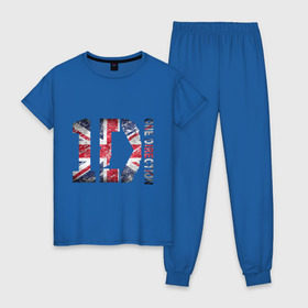 Женская пижама хлопок с принтом 1D , 100% хлопок | брюки и футболка прямого кроя, без карманов, на брюках мягкая резинка на поясе и по низу штанин | 1d | british flag | flag | keep calm | music | one direction | британский флаг | флаг