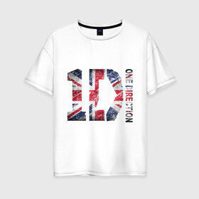 Женская футболка хлопок Oversize с принтом 1D , 100% хлопок | свободный крой, круглый ворот, спущенный рукав, длина до линии бедер
 | 1d | british flag | flag | keep calm | music | one direction | британский флаг | флаг