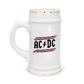 Кружка пивная с принтом ACDC ,  керамика (Материал выдерживает высокую температуру, стоит избегать резкого перепада температур) |  объем 630 мл | acdc | rock | блюз рок | рок | рок группа | рок н ролл | хард рок | эйсидиси