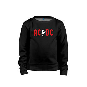 Детский свитшот хлопок с принтом ACDC skull , 100% хлопок | круглый вырез горловины, эластичные манжеты, пояс и воротник | acdc | rock | блюз рок | рок | рок группа | рок н ролл | хард рок | эйсидиси