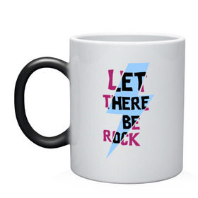 Кружка хамелеон с принтом Let there be rock , керамика | меняет цвет при нагревании, емкость 330 мл | acdc | rock | блюз рок | рок | рок группа | рок н ролл | хард рок | эйсидиси