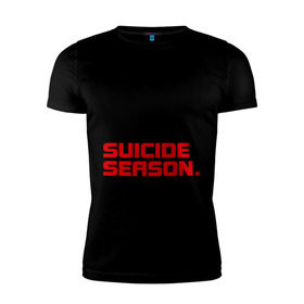 Мужская футболка премиум с принтом Suicide season , 92% хлопок, 8% лайкра | приталенный силуэт, круглый вырез ворота, длина до линии бедра, короткий рукав | bmth | bring me the horizon | hardcore | kubana 2014 | rock | suicide season | дэткор | музыка | рок | рок группы