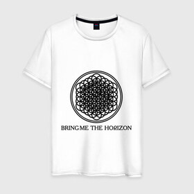 Мужская футболка хлопок с принтом Bring me the horizon , 100% хлопок | прямой крой, круглый вырез горловины, длина до линии бедер, слегка спущенное плечо. | bmth | bring me the horizon | hardcore | kubana 2014 | rock | дэткор | музыка | рок | рок группы