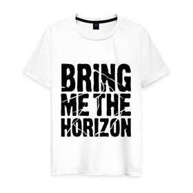 Мужская футболка хлопок с принтом Bring me the horizon , 100% хлопок | прямой крой, круглый вырез горловины, длина до линии бедер, слегка спущенное плечо. | bmth | bring me the horizon | hardcore | kubana 2014 | rock | дэткор | музыка | рок | рок группы