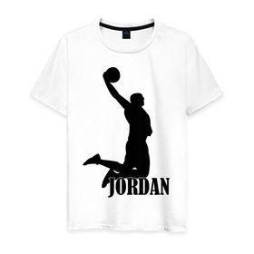 Мужская футболка хлопок с принтом Michael Jordan. , 100% хлопок | прямой крой, круглый вырез горловины, длина до линии бедер, слегка спущенное плечо. | basketball | баскетбол | джордан | майкл джордан | спорт