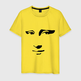 Мужская футболка хлопок с принтом Джаконда , 100% хлопок | прямой крой, круглый вырез горловины, длина до линии бедер, слегка спущенное плечо. | джаконда | дицо | мона лиза | портрет