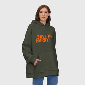 Худи SuperOversize хлопок с принтом Save me, Barry! , 70% хлопок, 30% полиэстер, мягкий начес внутри | карман-кенгуру, эластичная резинка на манжетах и по нижней кромке, двухслойный капюшон
 | misfits