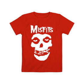 Детская футболка хлопок с принтом Misfits , 100% хлопок | круглый вырез горловины, полуприлегающий силуэт, длина до линии бедер | misfits