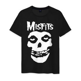 Мужская футболка хлопок с принтом Misfits , 100% хлопок | прямой крой, круглый вырез горловины, длина до линии бедер, слегка спущенное плечо. | misfits