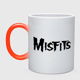 Кружка хамелеон с принтом Misfits logo , керамика | меняет цвет при нагревании, емкость 330 мл | misfits
