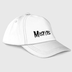 Бейсболка с принтом Misfits logo , 100% хлопок | классический козырек, металлическая застежка-регулятор размера | misfits