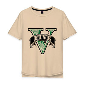 Мужская футболка хлопок Oversize с принтом GTA logo , 100% хлопок | свободный крой, круглый ворот, “спинка” длиннее передней части | five | grand theft auto | gta | gta 5 | logo | гта | гта пять | лого | логотип
