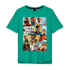 Мужская футболка хлопок Oversize с принтом GTA , 100% хлопок | свободный крой, круглый ворот, “спинка” длиннее передней части | criminal action | games | grand theft auto | gta 5 | race | гта 5 | игры
