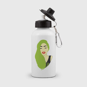 Бутылка спортивная с принтом Lady Gaga style , металл | емкость — 500 мл, в комплекте две пластиковые крышки и карабин для крепления | 