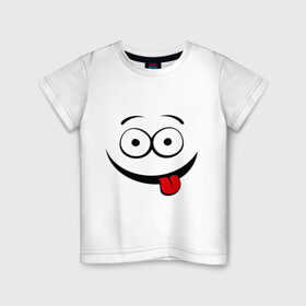 Детская футболка хлопок с принтом Неутомимый проказник , 100% хлопок | круглый вырез горловины, полуприлегающий силуэт, длина до линии бедер | глаза | детские | детям | прикольные картинки | проказник | ребенку | смайл | улыбка | язык