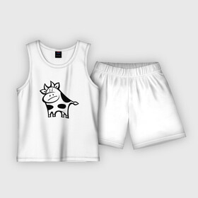 Детская пижама с шортами хлопок с принтом Буренок ,  |  | Тематика изображения на принте: буренка | буренок | бык | животные | звери | корова | прикольные картинки