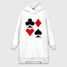 Платье-худи хлопок с принтом Масти карт ,  |  | poker | игра | игры | карточная игра | карты | масти карт | покер